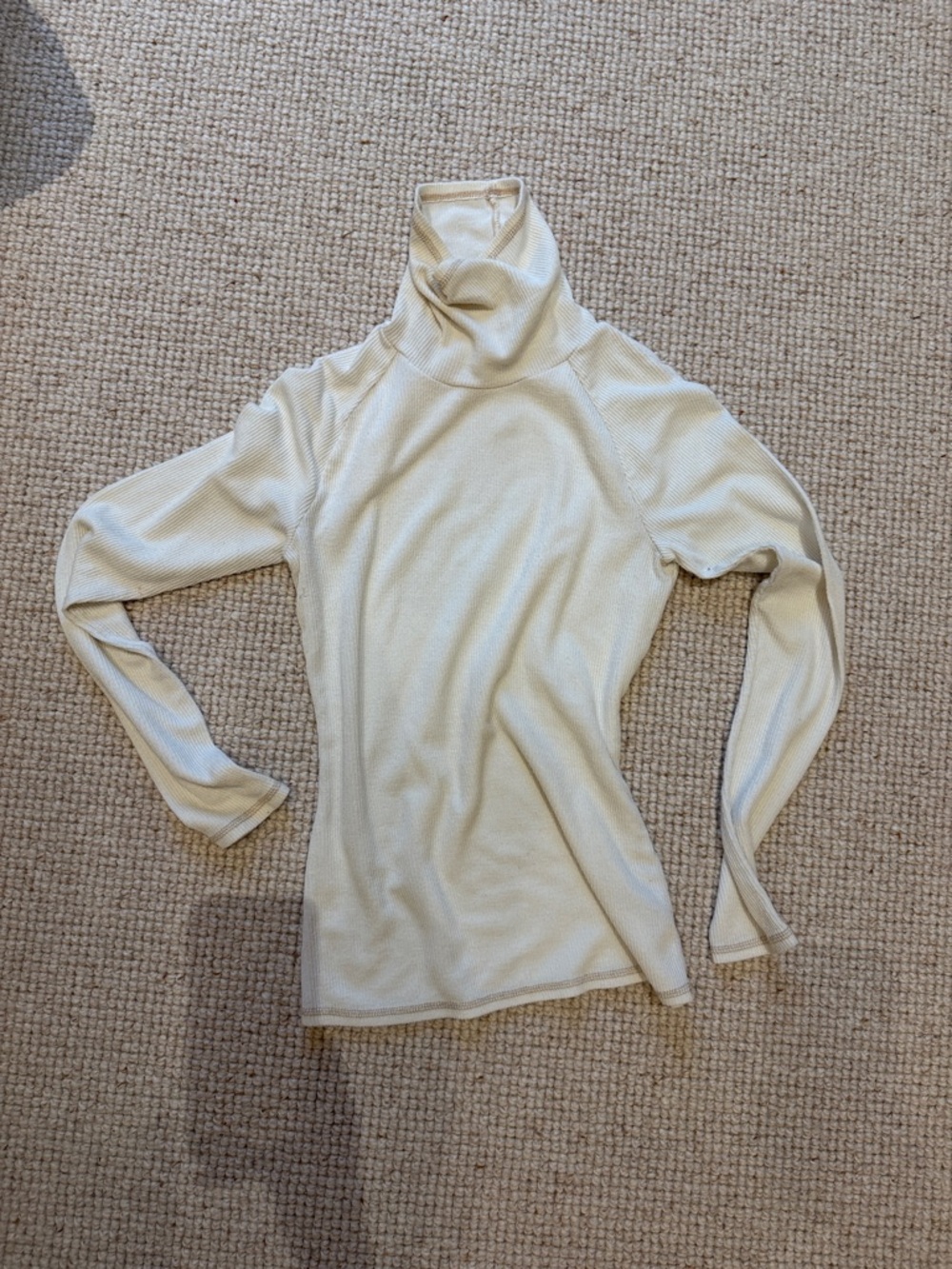 Free People Turtleneck Long Sleeve Tunic Top in Cream